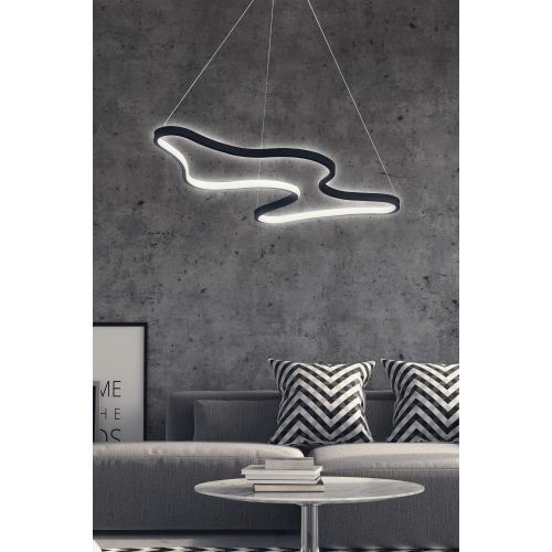 Artisan - Black Body, White Light Black Chandelier slika 1