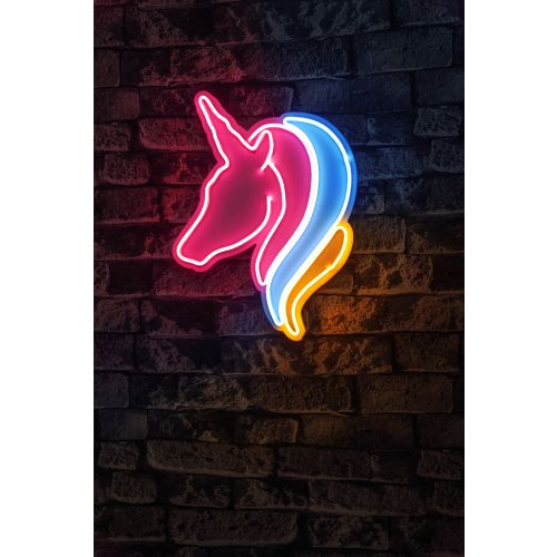 Wallity Unicorn - Bela, Plava, Žuta Dekorativna Plastična Led Rasveta slika 2