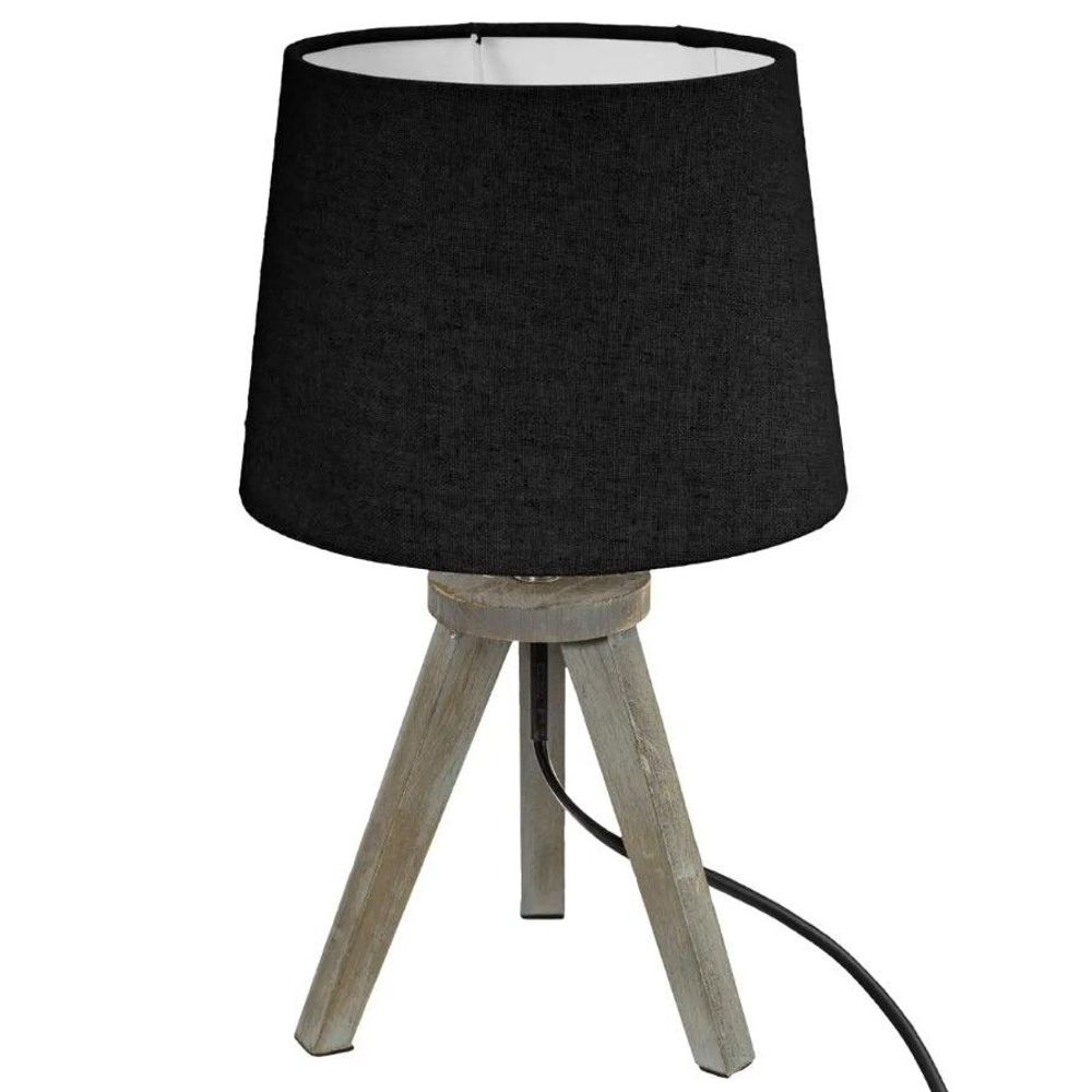 Atmosphera lampa mini 18x30.5cm drvo/poliester crna slika 1