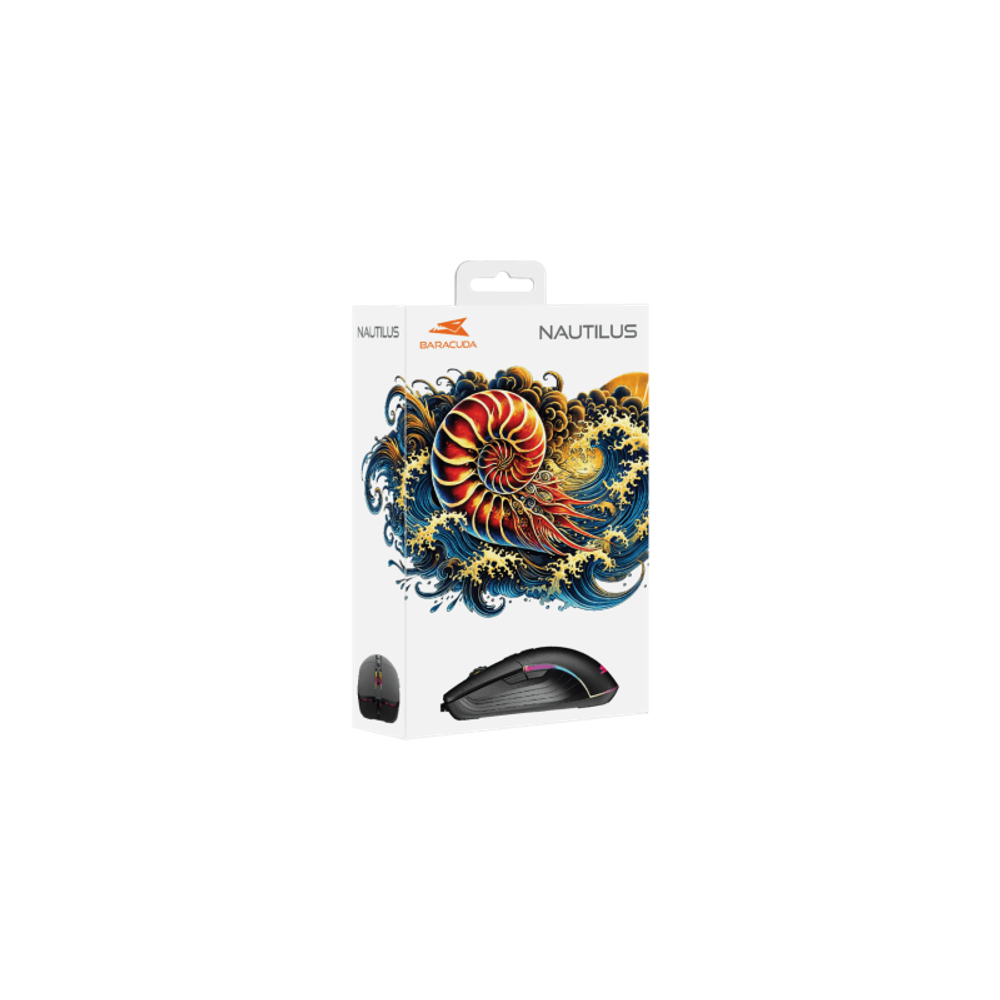 Baracuda Miš BGM-011 NAUTILUS / 12.800 dpi, crni slika 7