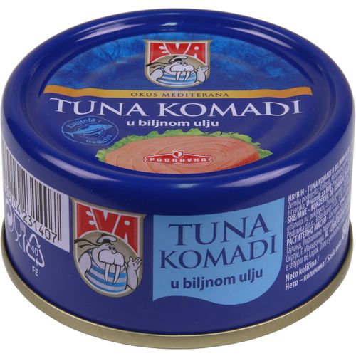 Eva tuna komadi u biljnom ulju limenka 80 g slika 1