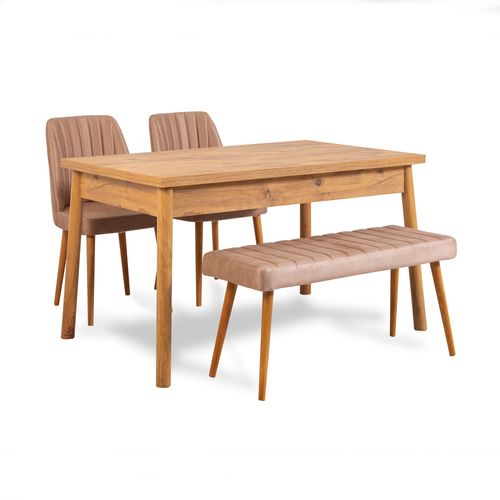 Woody Fashion Set stolova i stolica (4 komada), Atlantski bor Kamen, Costa 0900 - 3 A slika 2