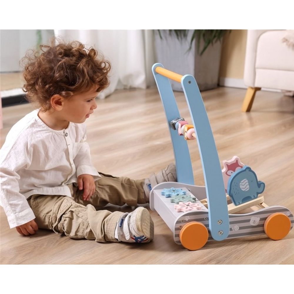 Viga PolarB Drvena guralica Animal Friends Baby Walker slika 4