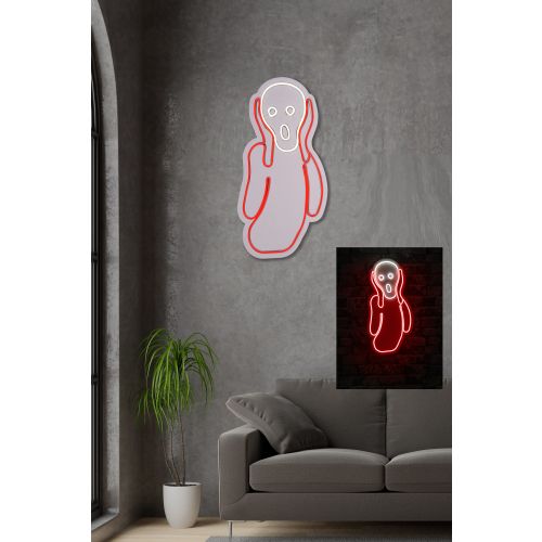 Wallity Ukrasna plastična LED rasvjeta, Scream - Red, White slika 4