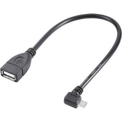 Renkforce USB kabel USB 2.0 USB-Micro-B utikač, USB-A utičnica 0.10 m crna s otg funkcijom, pozlaćeni kontakti RF-4080777 slika 3