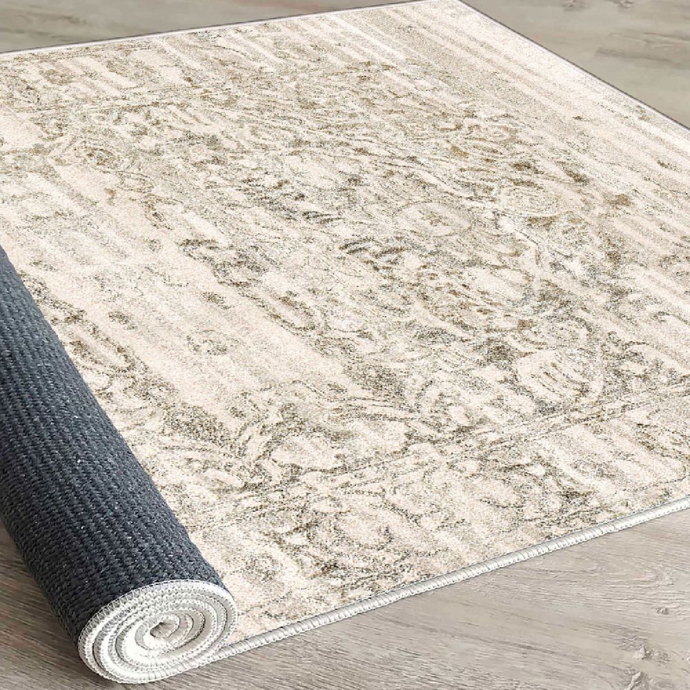 Tanki višebojni tepih sa digitalnim printom  ELS1825 (160 x 230 cm) Krem tonovi slika 3