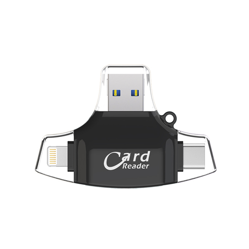 Citac kartica SD microSD na Type C Lightning USB 2.0 JWD-84 crni slika 1