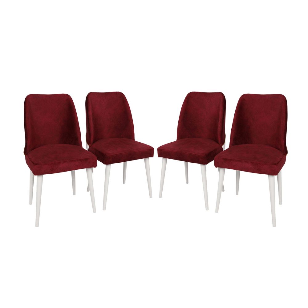 Nova 081 V4 Set Stolica u Boji Claret Red i Bijeloj (4 Komada) slika 1