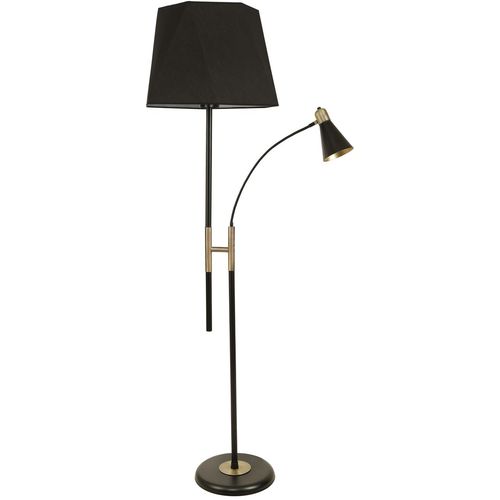 Forza Siyah Lambader Altıgen Siyah Abajurlu Black Floor Lamp slika 1