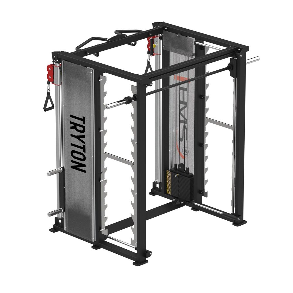 Tryton vrata za trening sa smith machine 3d - dvostruki kolut i stack utegima komercijalni hms slika 8