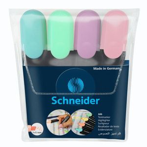 Tekstmarker Schneider, Job pastel, 1-5 mm, set od 4 boje, PVC etui