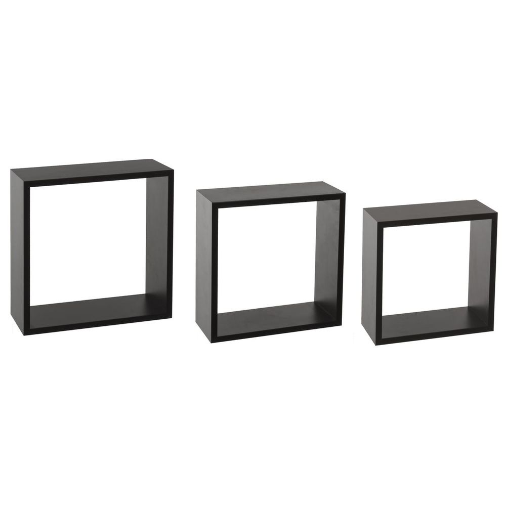 Five fixy set polica zidna 3kom kocka mdf crna l slika 1