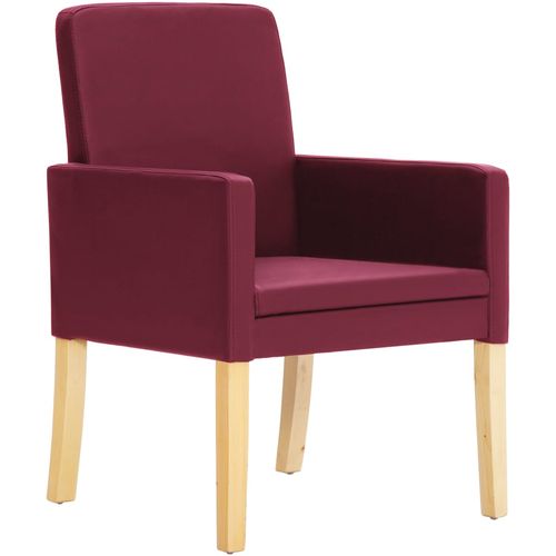 Blagovaonske stolice od umjetne kože 2 kom crvena boja vina slika 9
