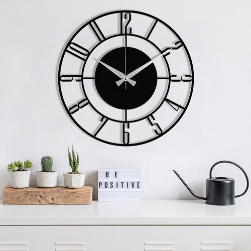 Wallity Enzoclock - S011 Black Decorative Metal Wall Clock slika 1