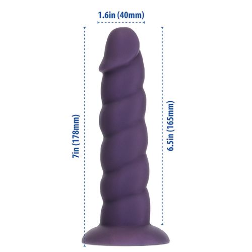 Dildo Addiction - Fantasy, 18 cm, tamno ljubičasti slika 6