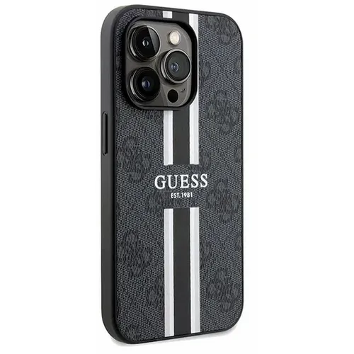 Originalna GUESS Hardcase GUHMP15LP4RPSK torbica za iPhone 15 Pro (Magsafe 4G Printed Stripes / crna) slika 4