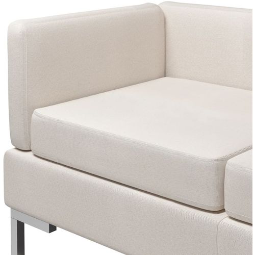 5-dijelni set sofa od tkanine krem slika 30