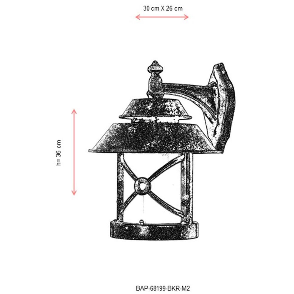 BAP-68199-BKR-M2 Smeđa Spoljašnja Zidna Lampa slika 3