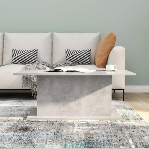 Stolić za kavu siva boja betona 102 x 55,5 x 40 cm od iverice slika 10