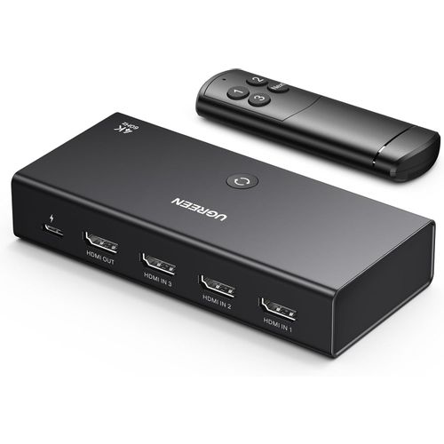 Ugreen HDMI preklopnik 4K@60Hz, 3 u 1 splitter s podrškom za 3D HDR Dolby Atmos slika 1