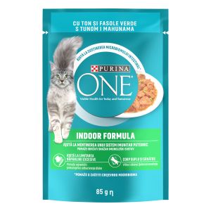 Purina ONE Indoor vrećice za mačke, mini fileti s tunom i mahunama u umaku 85 g  