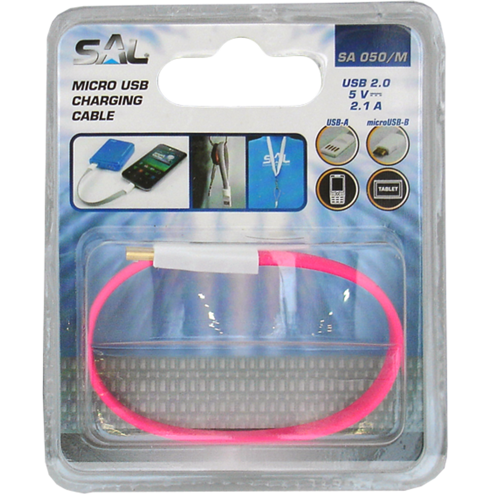 home USB A na USB micro kabl, 2.1A, dužina 21,5cm, flat - SA 050/M slika 2