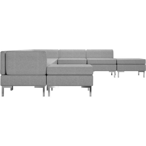 9-dijelni set sofa od tkanine svjetlosivi slika 4