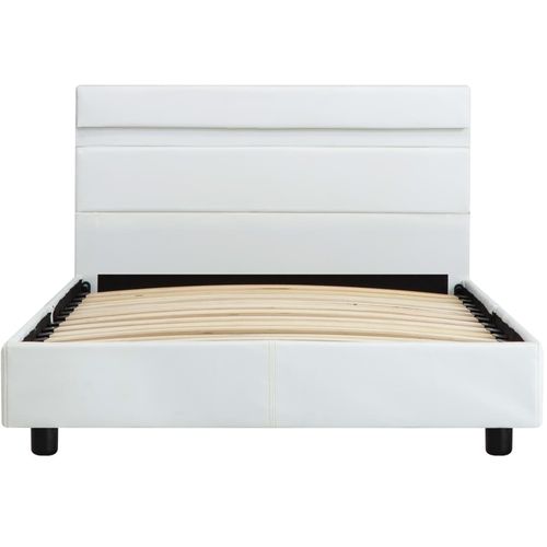 Okvir za krevet od umjetne kože s LED svjetlom bijeli 90x200 cm slika 12