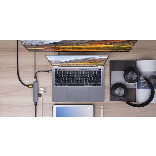 HyperDrive, TUBE 6 u 1 USB-C HUB, za Macbook, Chromebook i PC, space grey slika 3