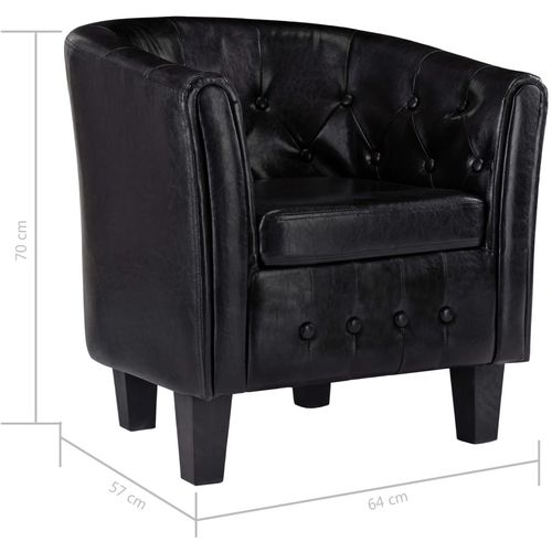 Fotelja od umjetne kože crna slika 8