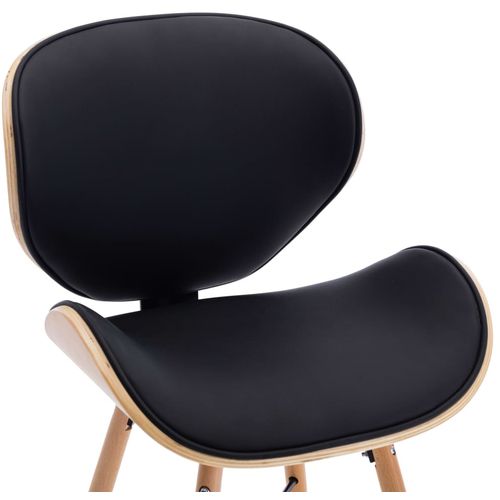 Blagovaonske stolice od umjetne kože i drva 2 kom crne slika 26