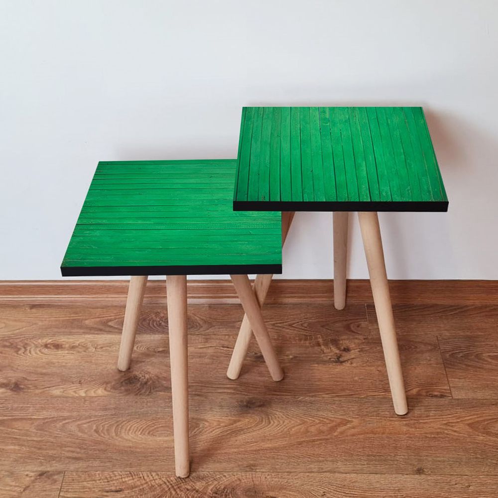Nesting stolovi 2Shp342 - (2 komada) - boje: zelena, crna slika 1