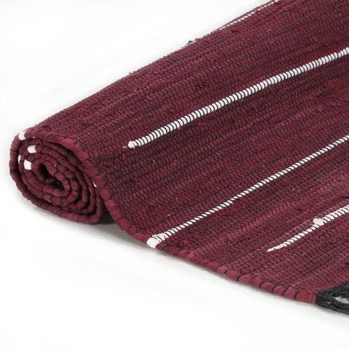 Ručno tkani tepih Chindi od pamuka 120 x 170 cm bordo slika 3