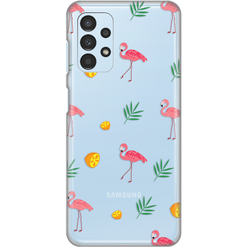 Torbica Silikonska Print Skin za Samsung A135F Galaxy A13 4G Flamingos slika 1