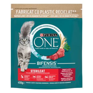 PURINA ONE® Hrana za mačke Bogata govedinom i pšenicom Adult Sterilcat 450g