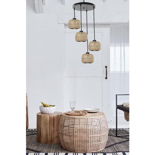 Tıger 4 Lü Tepsili Rattan Sarkıt Rattan Chandelier slika 1