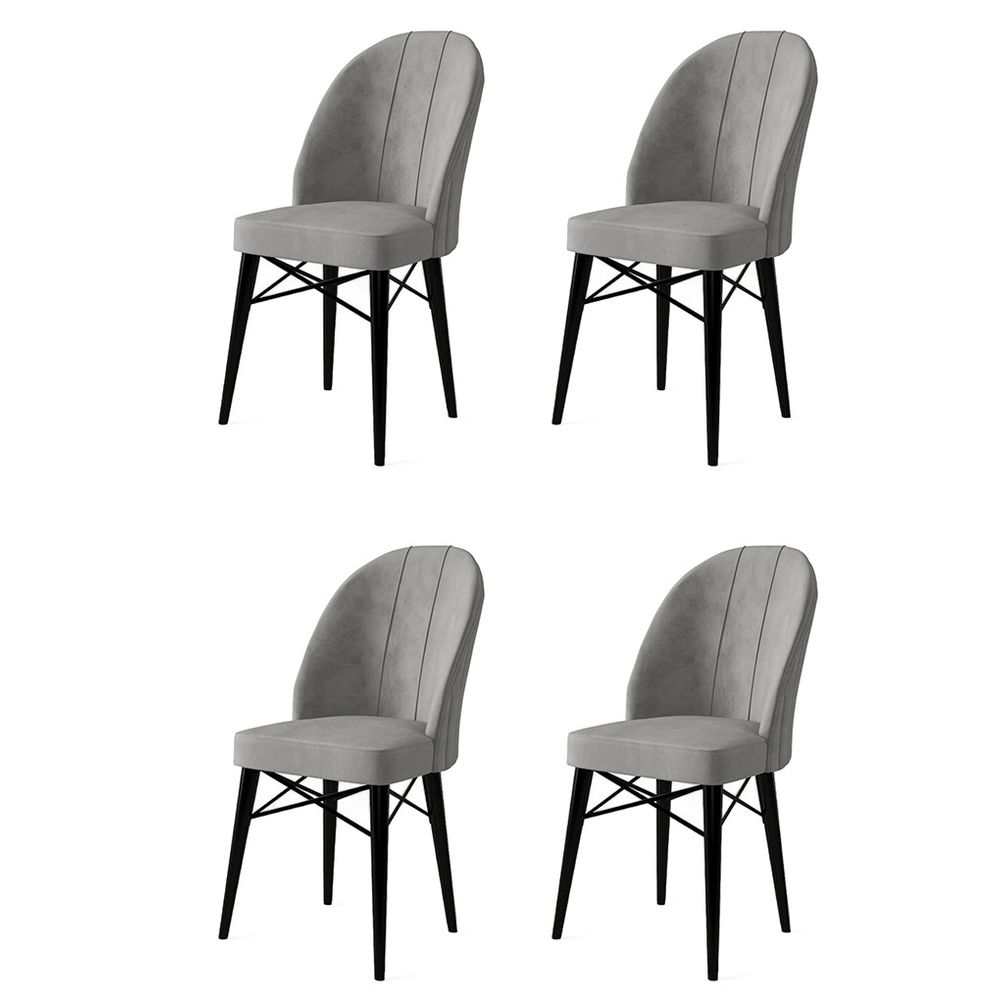 Ritim - Sivi, Crni Set Stolica (4 Komada) slika 1