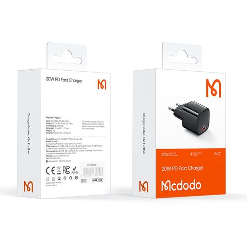 MCDODO CH-4021 ZIDNI Punjač 20W, TIP-C, CRNI slika 2