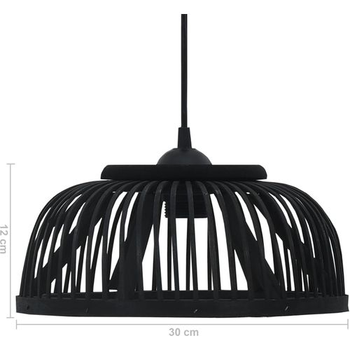 Viseća svjetiljka od bambusa crna 40 W 30x12 cm polukružna E27 slika 4