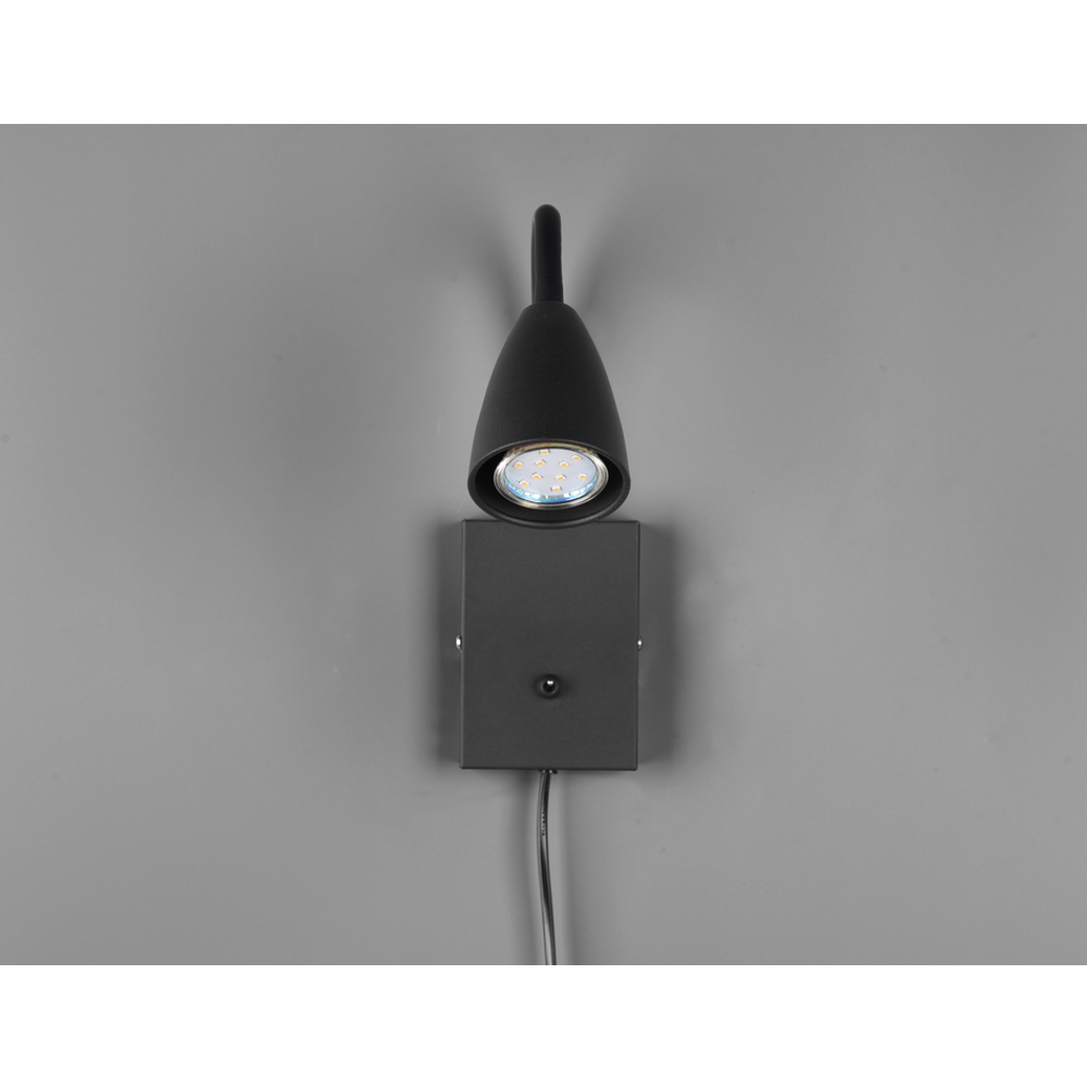 Wanda zidna lampa mat crno slika 4