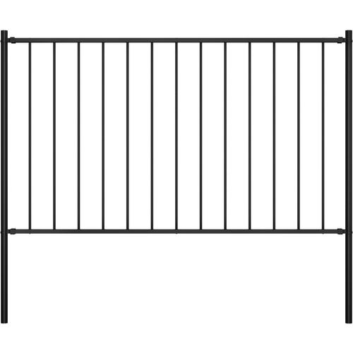 Panel za ogradu sa stupovima čelični 1,7 x 0,75 m crni slika 9