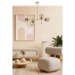 Favori 4 Lü Eskitme Bal Camlı Avize Gold Chandelier