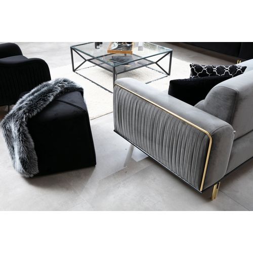 Atelier Del Sofa London - Grey Grey 3-Seat Sofa-Bed slika 5