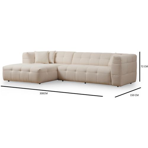 Atelier Del Sofa Cady 3 Seater Left - BeÅ¾ BeÅ¾ Ugaona Sofa slika 7