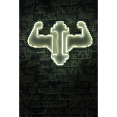Wallity Ukrasna plastična LED rasvjeta, Gym Dumbbells WorkOut - White slika 2