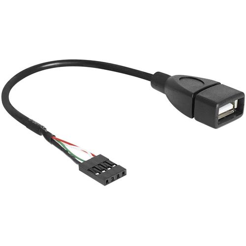 Delock USB kabel USB 2.0 4 polni konektor za stupove, USB-A utičnica 0.20 m crna UL certificiran 83291 slika 4