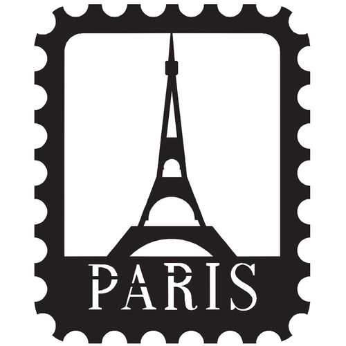 Paris Stamp Black Decorative Metal Wall Accessory slika 3