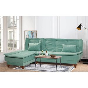 Atelier Del Sofa Kutna garnitura, Kelebek Köşe Left - Sea Green