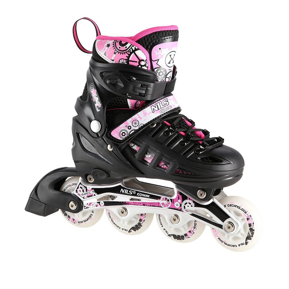 Nh10905 4u1 roze led veličine m (35-38) roleri/klizaljke nils extreme slika 1
