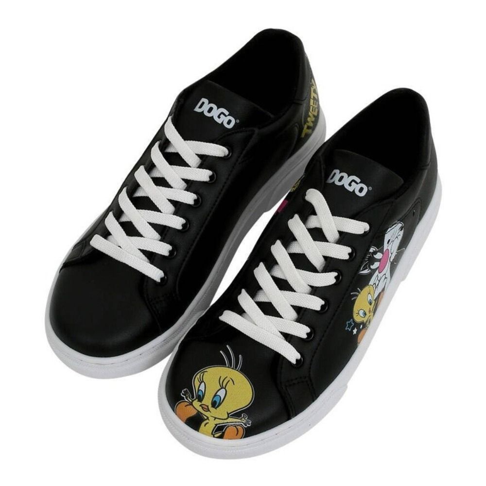 DOGO Ženske patike Ace Sneakers - Najbolji od Tweety i Sylvester u Crnoj Boji slika 1
